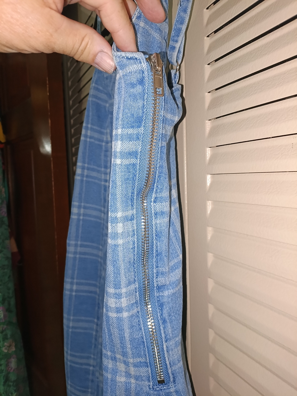 Forever 21 Light Blue Plaid Mini Dress - Picture 3 of 6